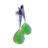 Long Blue Green Earrings,